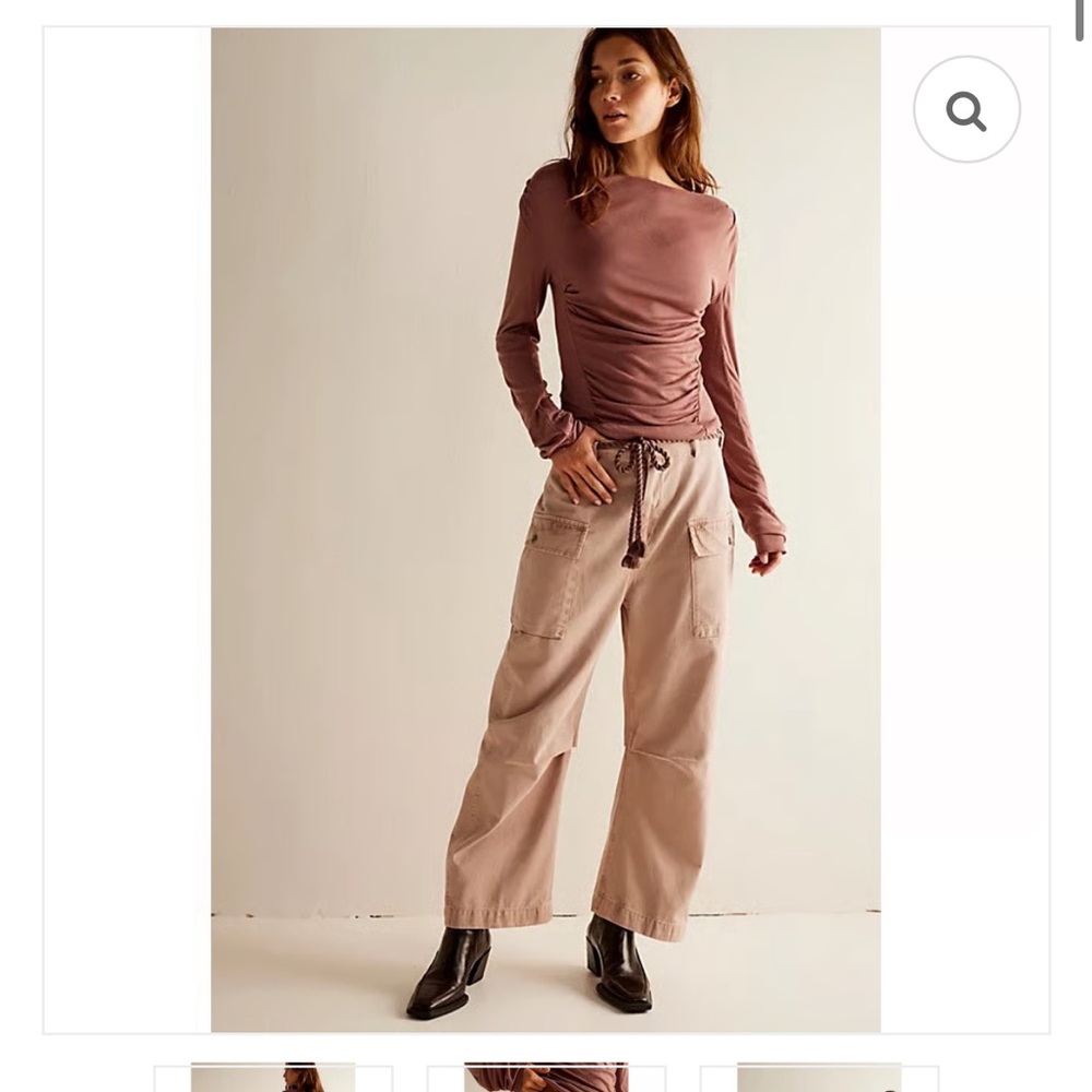 NWT Free People We The Free Mending Heart Barrel Pants in Cashmere | Size 2